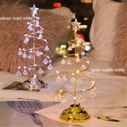 1pcs LED Night Light Mini Christmas Tree Wire Garland Lamp for Kids Home Bedroom Decoration Decor Fairy Light Holiday Lighting