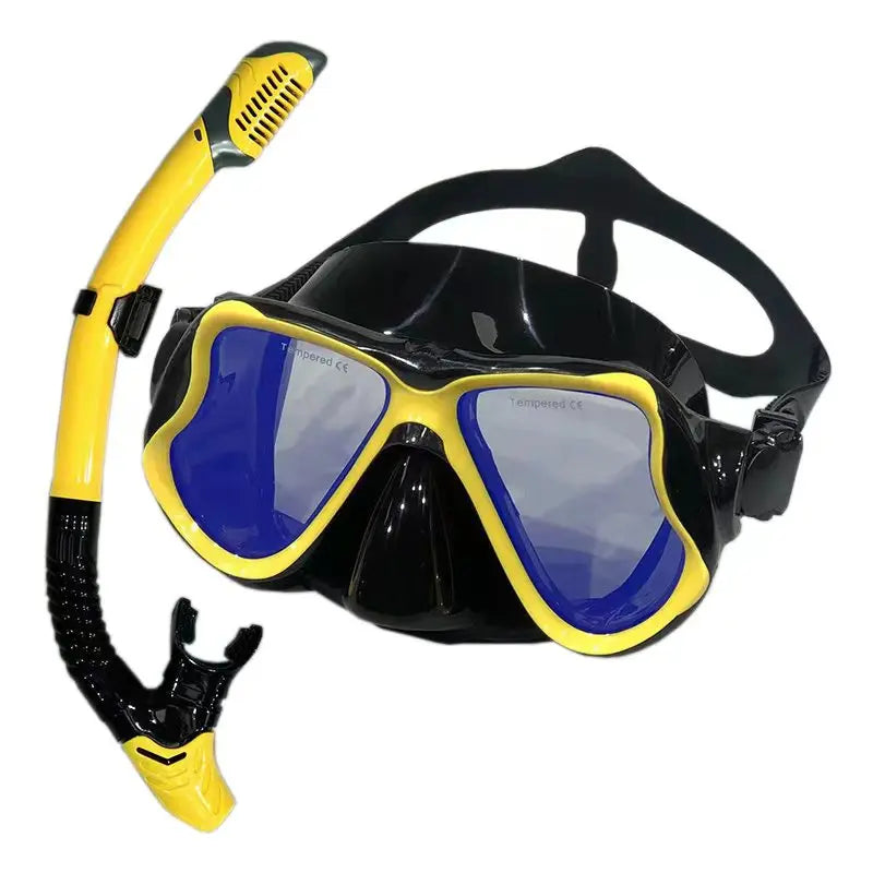 Professional Swimming Waterproof Soft Silicone Glasses Anti-Fog Plating Goggles Full Dry Breathing Tube Diving Mask