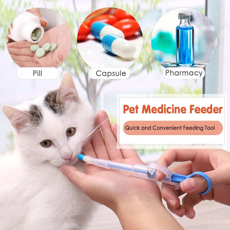 1PCS Pet Syringe Tablet Pill Gun Piller Push Dispenser Medicine Water Milk Tube Feeder Tools Dog Accessories Cat