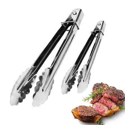 Stainless Steel Food Tongs Cooking BBQ Meat Clip Heat Bread Salad Kitchen Tool 7/9/12in Non-slip Utensils Kitchen Accessories