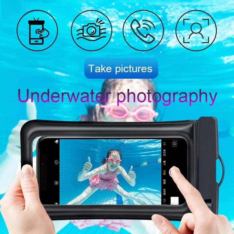 Universal IP68 Waterproof Case For iPhone 15 14 13 12 11 Pro Max Xiaomi 14 Plus Samsung S24 Ultra Air Bag Cover Phone Accessory