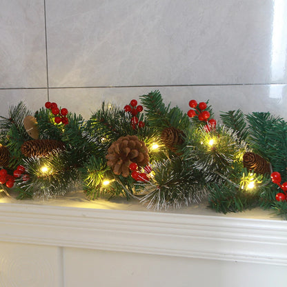 Christmas Garlands With Pinecones Red Berries Artificial Christmas Wreaths For Home Xmas Tree Stairs Door New Year Decoration