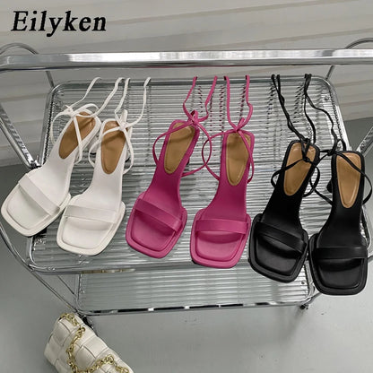 Eilyken Summer New Brand Ankle Strap Sandal Women Thin High Heel Lace-Up Dress Pumps Shoes Outdoor Gladiator Sandals