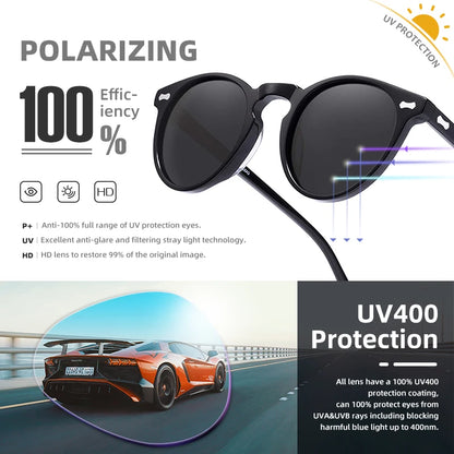 LIOUMO Ultralight Retro Polarized Sunglasses Men Round Vintage Glasses For Women UV400 Driving Goggles oculos de sol masculino