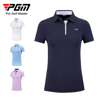 PGM Women's Golf Short-Sleeved Polo Shirt Quick-Dry Breathable