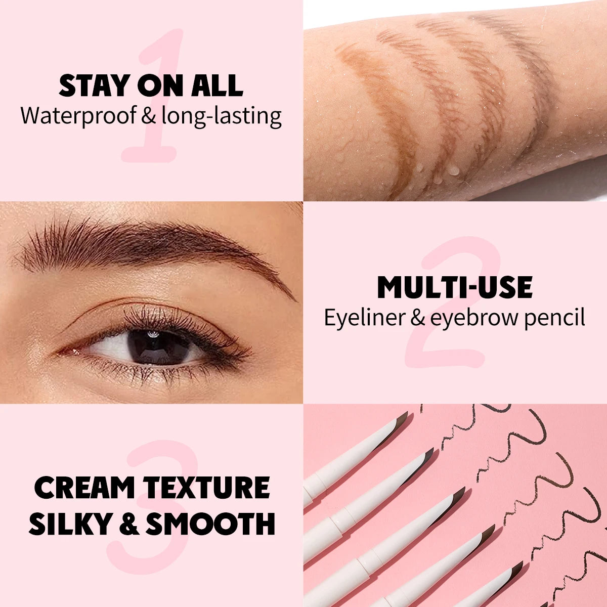 Eyebrow Pencils With Brush Waterproof Precision Naginata Eyebrow Pencil Powdery 3D Lace Eyebrows Microblading Brow Pencils