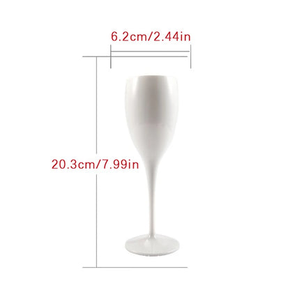 2024 Pretty Champagne Flutes Plastic Wine Glasses Dishwasher-safe White Champagne Glass Restaurant Beer Whiskey Drinkware