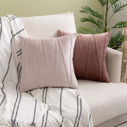 Inyahome New Art Velvet Yellow Blue Pink Solid Color Cushion Cover Pillow Cover Pillow Case Home Decorative Sofa Throw Decor