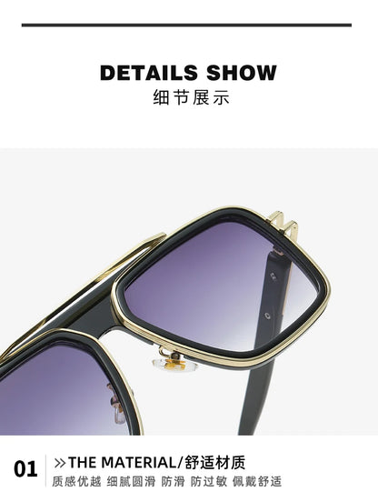 HOT WAVE Blue Mirror Sunglasses Men UV Ray Lense Eyewear Vintage Fashion Square Men's Sun Glasses 95885