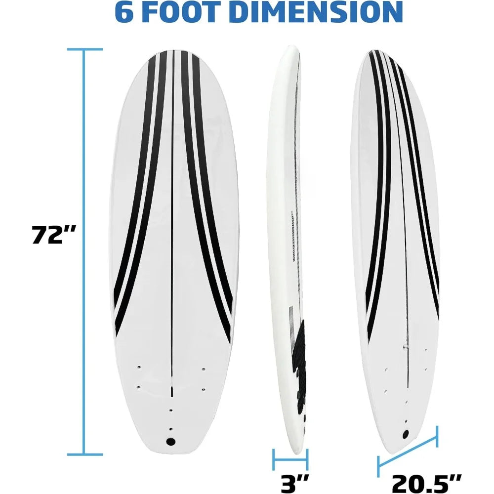 Surfboard soft board foam for children and adults, beginner to intermediate, with high-performance towing pads