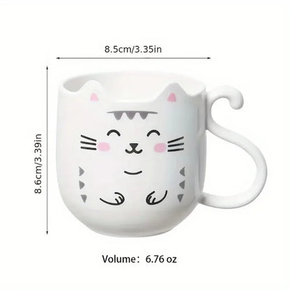 1pc Cute Cartoon Cat Mug Creative Gift for Kids Perfect for Home Travel Thickened Plastic Wash Cup Gift for Children Plastic Mug