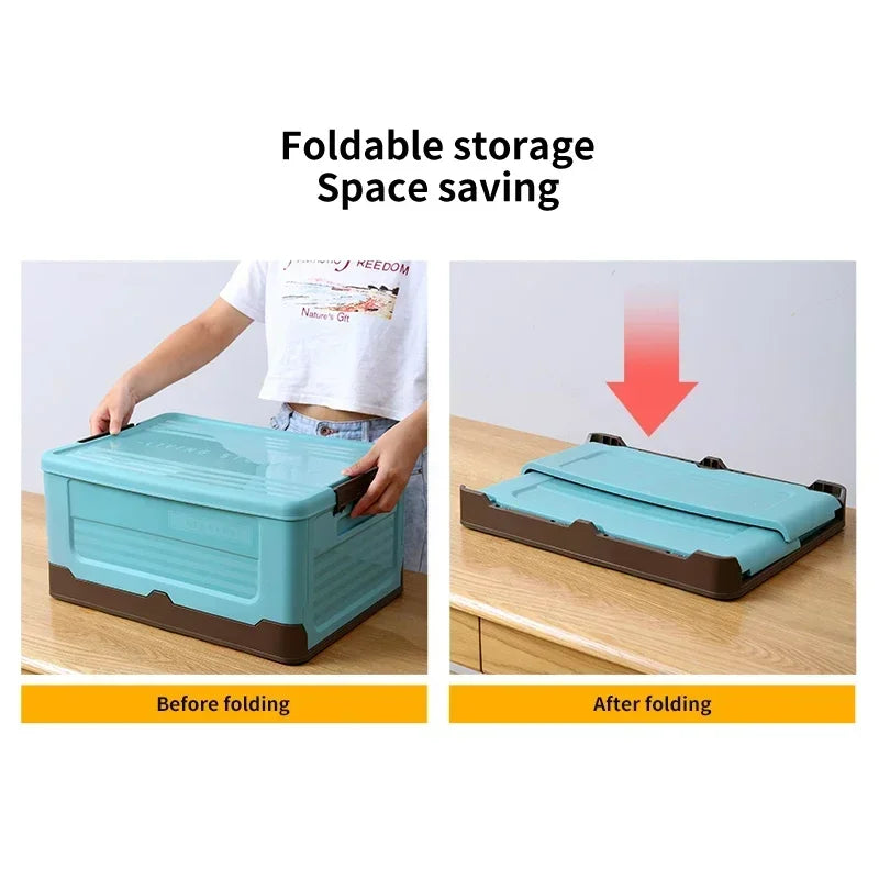 Folding Storage Box Multifunction Foldable Organizer Container Plastic Sundries Storages Supplies Organizer Box with Lid 1 PCS