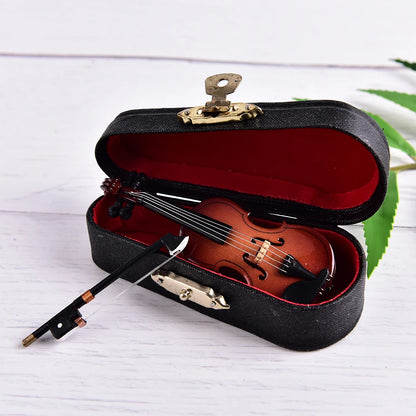 Miniature Music Instrument Plastic Mini Violin Ornament Plastic Crafts DIY Home Decoration With Support