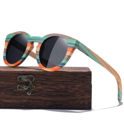 GM Natural Bamboo And Wooden Sunglasses VIP Manual Polarized Glasses Luxury brand Environmental Degradable Glasses Gift Box