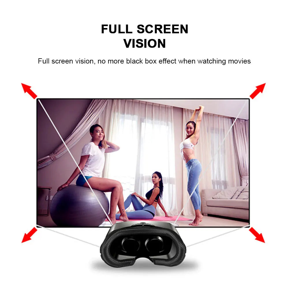 Virtual Reality 3D VR Headset Smart Glasses Helmet for Smartphones Cell Phone Mobile 7 Inches Lenses Binoculars with Controllers