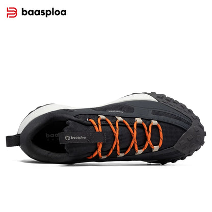 Baasploa New Men Hiking Shoes Anti Splash Water Outdoor Sneakers for Men Comfort Casual Sneakers Male Non-Slip Wear Resistant