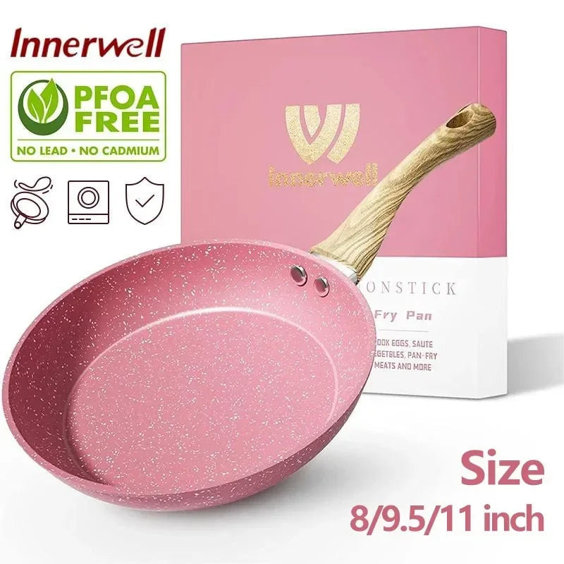 Innerwell Frying Pan Nonstick Toxin Free Coated Cookware Breakfast Sandwich Steak Fried Egg Skillets Kitchen Gourmet Cook Pot