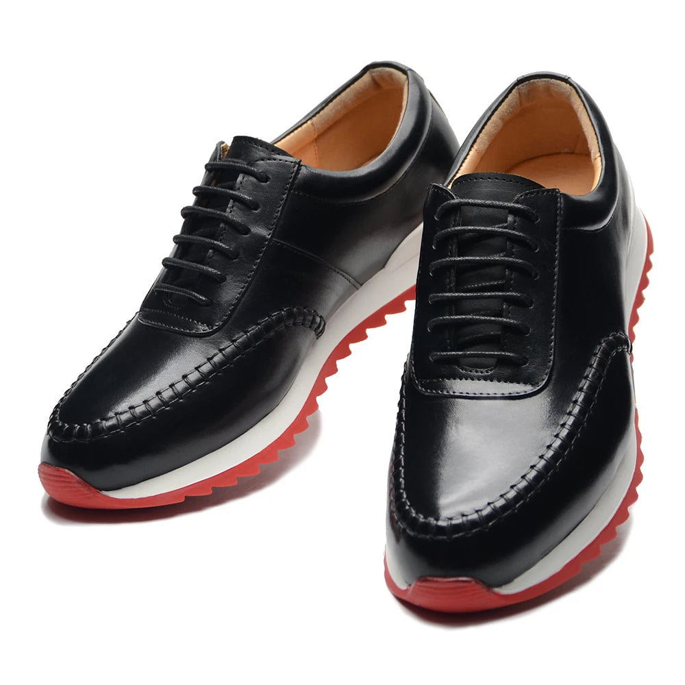 Luxury Brand Designer Men's Sneakers Original Genuine Leather Hand Painted Casual Business Social Shoes Male Outdoor Oxfords