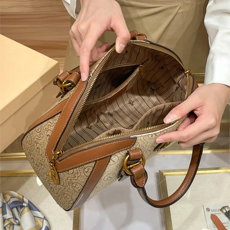 Women's handbag, fashionable and luxurious brand handbag, new high-end leather shoulder bag, designer retro crossbody bag