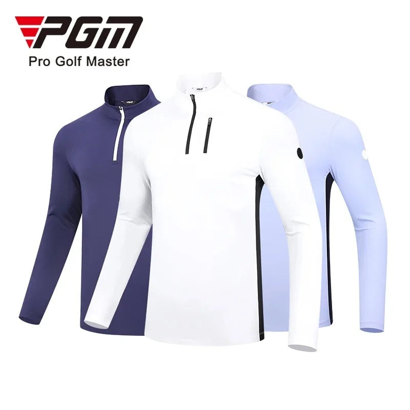 Men's PGM Golf Polo Shirts Quarter Zip Pullover