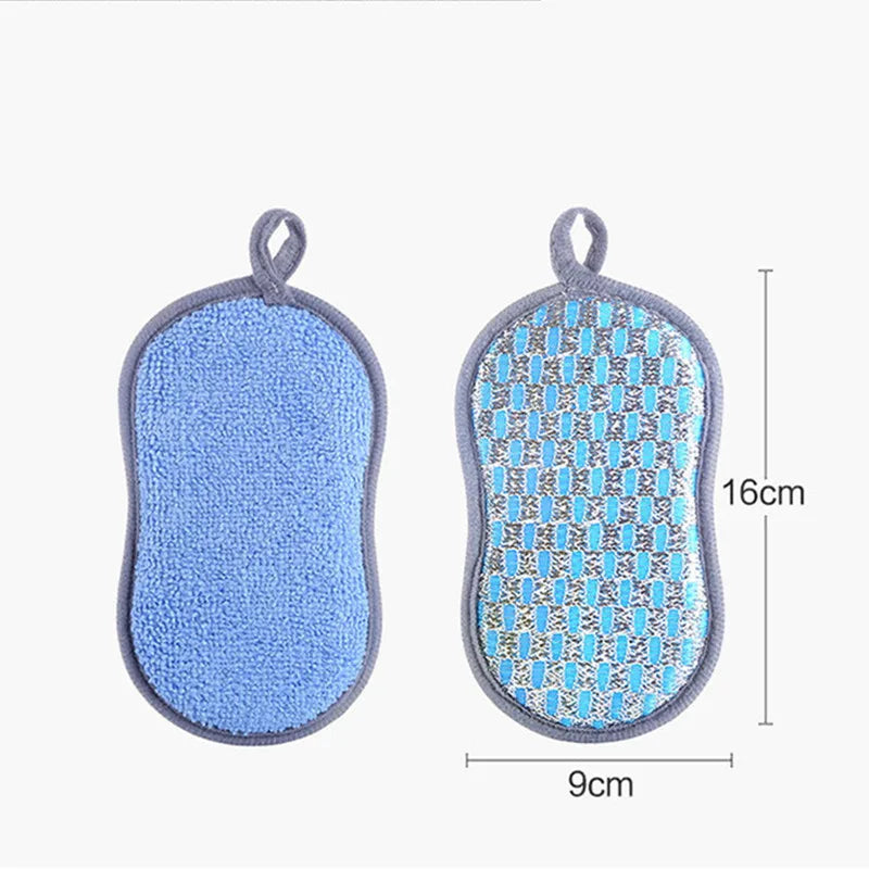 Kitchen Cleaning Sponge Double Sided Sponge Scrubber Sponges For Dishwashing Scouring Pad Dish Cloth Kitchen Cleaning Tools