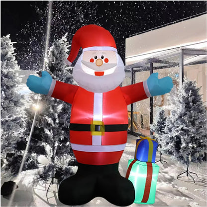 1.5M Christmas Inflatable Santa Gifts Built-in LED Lights Model for Xmas Party Indoor Outdoors Garden Scene Layout Ornament