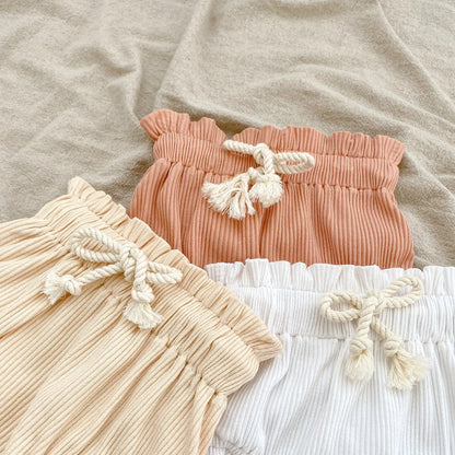 Summer Baby Girls Clothes Set Infant Ruffle Bodysuit Top PP Shorts Bloomers 2PCS Outfits 0-24 Months Toddler Romper Baby's Sets