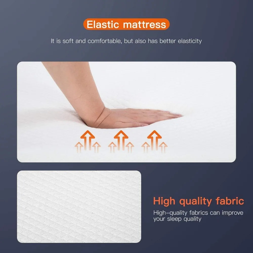 8 inch Gel Memory Foam Mattress for Cool Sleep & Pressure Relief, Medium Firm Mattresses Bed-in-a-Box/Pressure Relieving