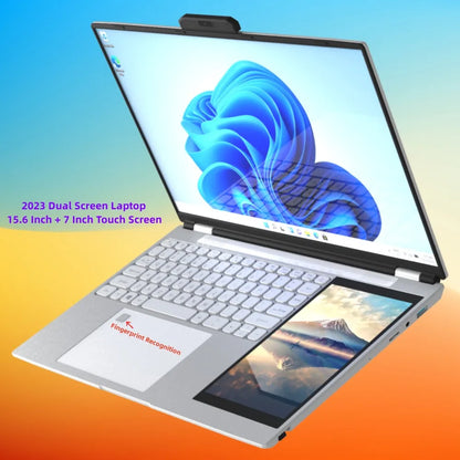 New Arrivals 12th Generation Intel N100 Dual Screen Laptop Gaming Laptop 15.6inch 2K LCD+7inch IPS Touch Screen PC Portable