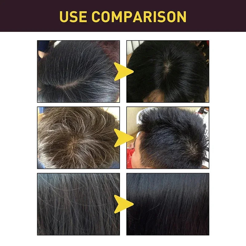 Natural Herbal Hair Dye Shampoo 3 in 1 Hair Color Shampoo for Gary Hair Dark Brown Black And Women Men Grey Coverage