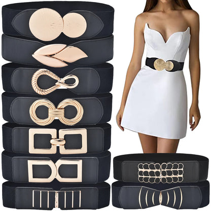 Women's Elastic Wide Waist Belt Stretchy Classic Cinch Belts Fashion Waistband For Dresses