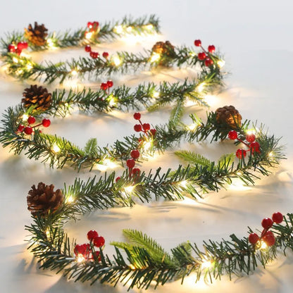 C2 2.6M Luxury Christmas Decorations 2023 Garland Decoration Navidad Rattan with Lights Xmas Home Party Christmas Tree Supplies