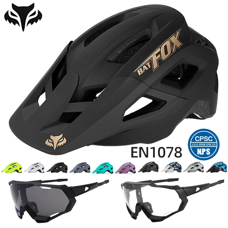 BATFOX Summer New Mountain Bike Helmet with Porous Ventilation and Breathable Safety Helmet Riding Equipment