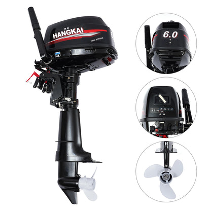 2 Stroke Motor Fishing Boat Engine Water Cooling CDI System Outboard Machine 6HP Short Shaft Petrol Engine