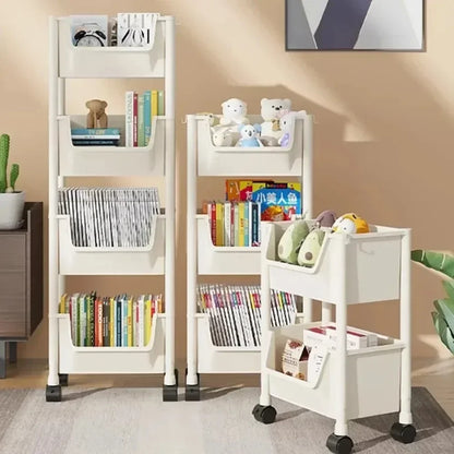 Trolley Bookshelf Kitchen Storage Rack Kitchen Corner Narrow Slit Storage Cabinet Bathroom Living Room Home Organizer