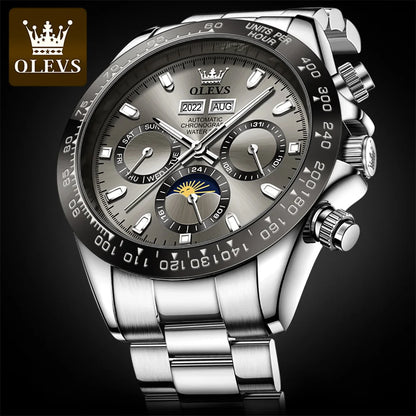 OLEVS 6654 Men's Automatic Mechanical Watch Luxury Brand Stainless Steel Waterproof Luminescent Watch Fashion Men's Watch