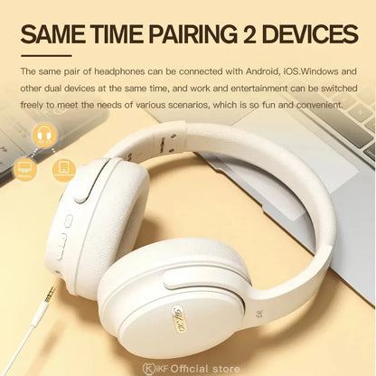 IKF-K3 Over Wireless Ear Headphones ENC Call Noise Cancelling Bluetooth 5.3 Headset With Mic 50 Hours Playtime 38ms Low Latency