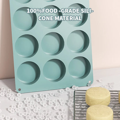 Silicone Round Mold 12 Holes Mini Muffin DIY Cookies Fondant Baking Pan Non-Stick Pudding Cake Molds Chocolate Baking Tools