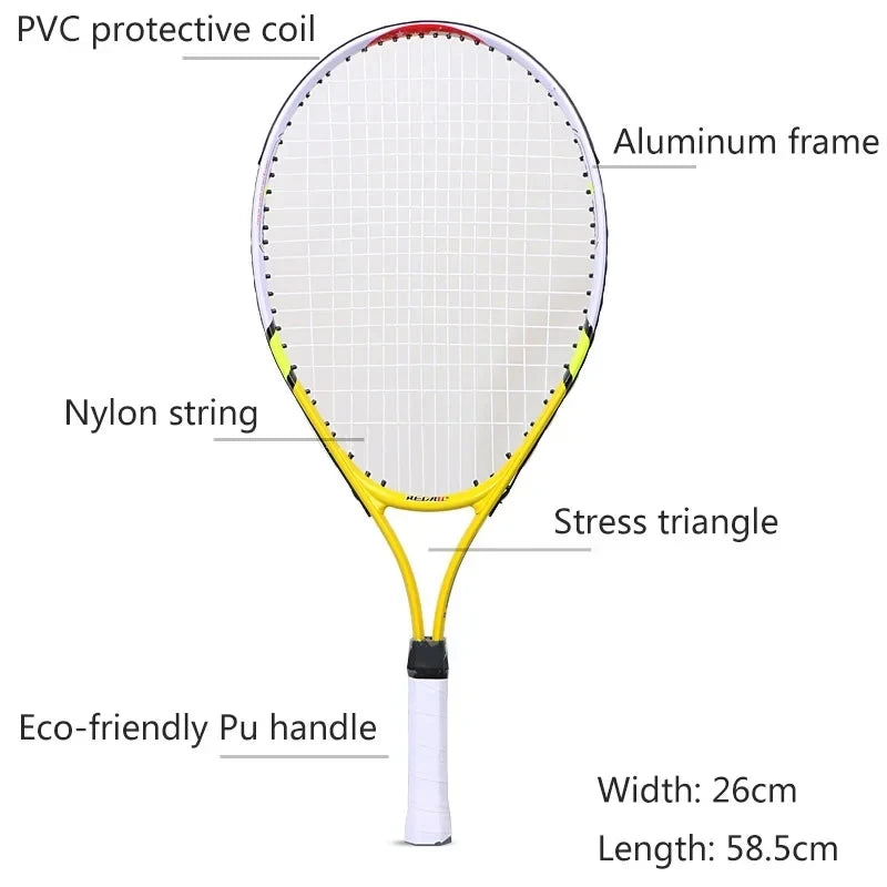 1pcs 23 Inch Special Tennis Racket for Teenagers Aluminum Alloy Tennis Racket Strong Nylon Wire Suitable for Children's Training