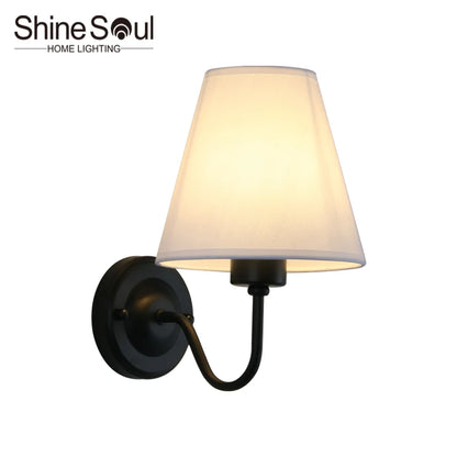 LED modern wall lamp indoor lighting Nordic fabric retro wall lamp home bedroom bedside hotel lamp