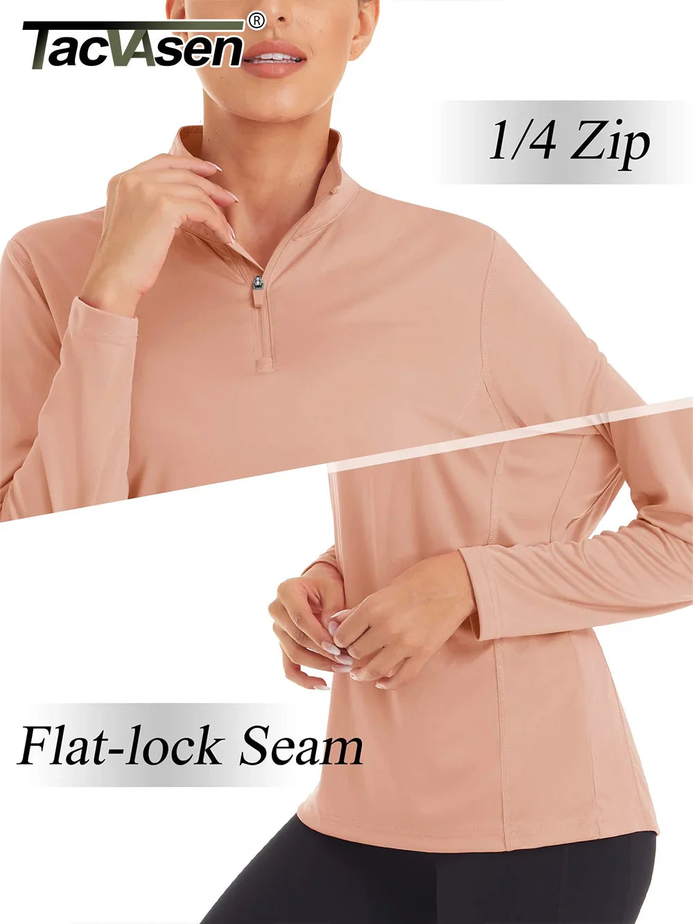 Women's TACVASEN UPF 50+ Long Sleeve Shirt 1/4 Zip