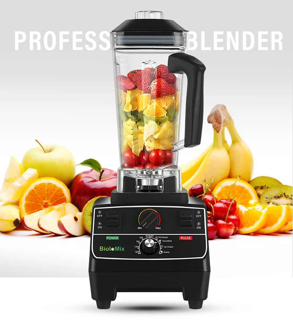 BioloMix BPA Free 2L Jar 2200W Professional Smart Timer Pre-programed Blender Mixer Juicer Food Processor Ice Smoothies Crusher