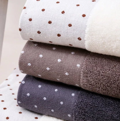 140x70cm Large Bathroom Towel 100% Cotton Dots Design Bath Shower Towel Cover Soft Gift Absorbent Towel For Home