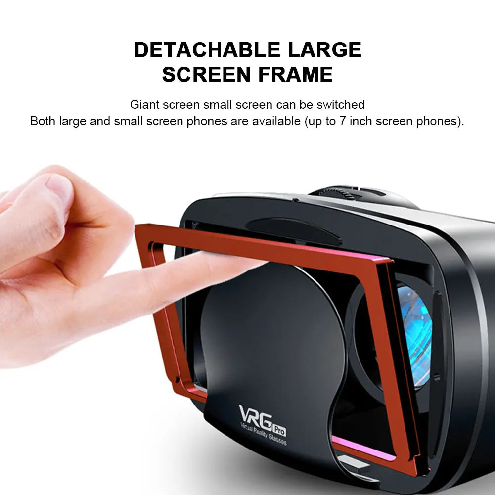 Virtual Reality 3D VR Headset Smart Glasses Helmet for Smartphones Cell Phone Mobile 7 Inches Lenses Binoculars with Controllers