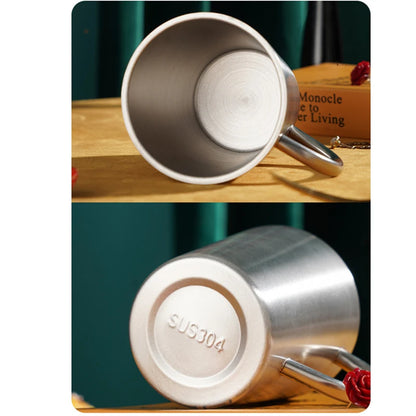 300ml 304 Stainless Steel Double Layer Mugs Coffee Cup Creative Water Cup Heat Insulation Beer Cup Stainless Cup Drinkware