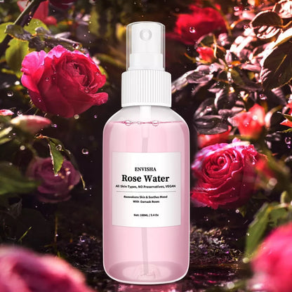 ENVISHA Vegan Rose Water For Face Facial Toner Organic Rose Petals Essence Moisturizing Serum Refresh Elastic Shrink Pores Skin Care