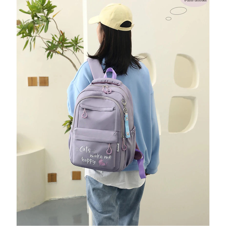 Girl School Bag Backpack Back Pack For Teenager Women Children Female Pink Schoolbag Primary High Bagpack Class Teens Child Kids