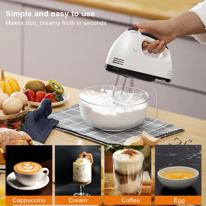 Electric Egg Beater Handheld 7 Speed Food Mixer for Kitchen Cake Bread Dough Baking Egg White Blender Portable Egg Beater