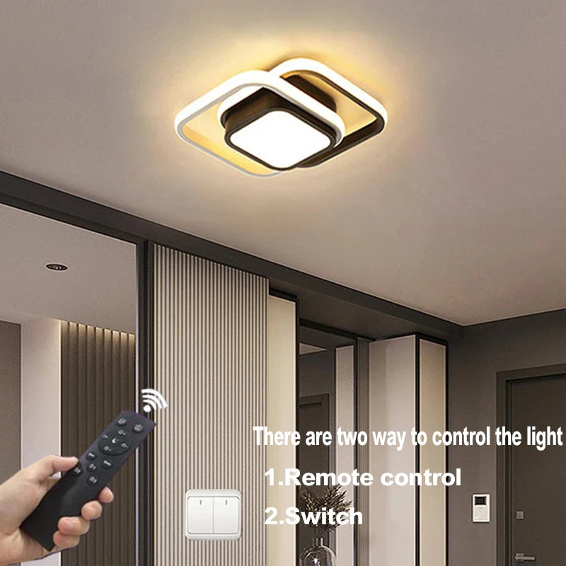 Small Modern LED Ceiling Light 2 Rings Creative Design Ceiling Lamp Indoor Lighting Fixtures Hallway Balcony Aisle Office Lustre