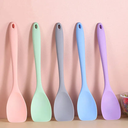 Silicone Salad Shovel Spatula Non-stick Cookware Cake Pastry Food Baking Scraper Kitchen Fruit Butter Batter Cream Mixing Spoon